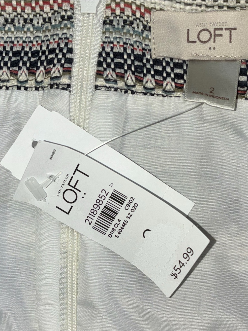 NWT LOFT Striped Woven Tweed Aztec/Southwest Inspired Mini Skirt - Picture 4 of 5